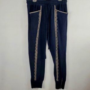 JOHNNY WAS Black Embroidered Joggers M EUC